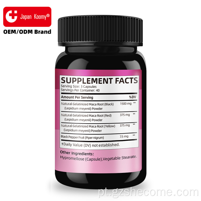 Shecome Women Maca Root Capsules melhoram o humor energético